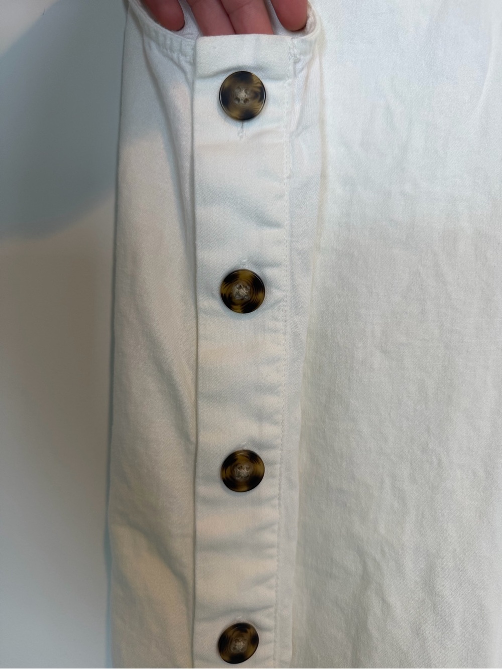 Madewell Linen Cotton Side-Button Midi Dress White M - Picture 8 of 8